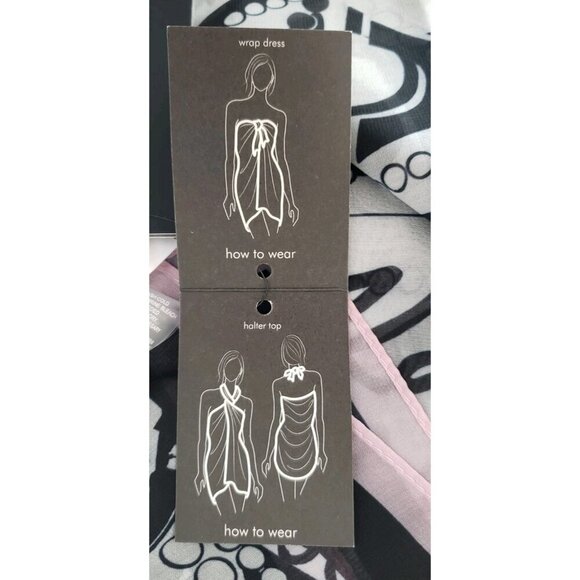 NWT KARL LAGERFELD PARIS ICON MONOGRAM PRINT BLACK GREY SCARF WRAP 35×72 - Picture 6 of 6